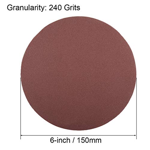 uxcell 6" PSA Sanding Discs 240 Grits Self Stick Aluminum Oxide Sandpaper for Random Orbital Sander Wood Metal Dry Polishing 20pcs - style: 240 Grit