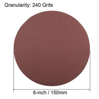 uxcell 6" PSA Sanding Discs 240 Grits Self Stick Aluminum Oxide Sandpaper for Random Orbital Sander Wood Metal Dry Polishing 20pcs - style: 240 Grit