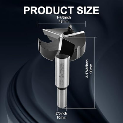 Mollom 48mm (1-7/8") Triple Flute Carbide Forstner Drill Bit - size: 48mm | 1-7/8"