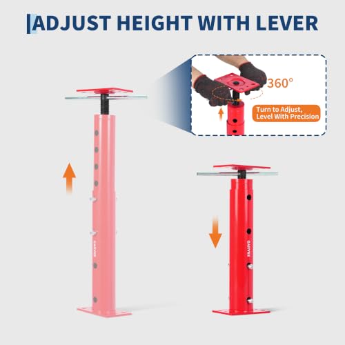 OUTLANE House Floor Jacks, 2 Pack 19"-36" Adjustable Jack Post 18000 LBS - color: Red, size: 19"-36"