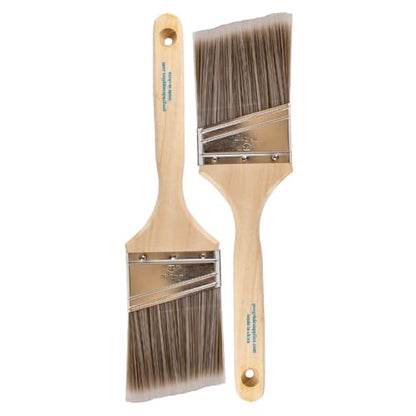 Pro Grade Paint Brushes, 3 Inch Angled Paint Brush, Trim & Stain, 2 Pack - size: 2Ea H 3A