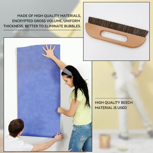 KUMGROT Wallpaper Smoothing Brush, 3-Rows Wallpaper Paste Hair - style: W01