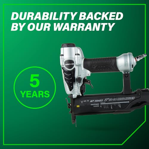 Metabo HPT Brad Nailer, Pneumatic 18 Gauge Adjustable Depth, NT50AE2 - size: 18-Gauge