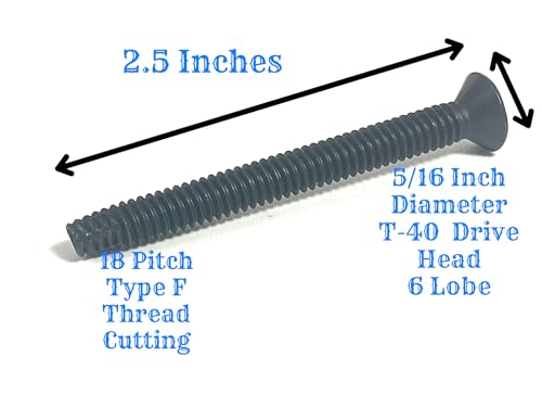 50 Pack 5/16" -18 x 2.5 Inch Pre Oiled Corrosion Resistant Thread Cutting Trailer Deck Floor Board Screws Cargo Wood to Metal Self Tapping