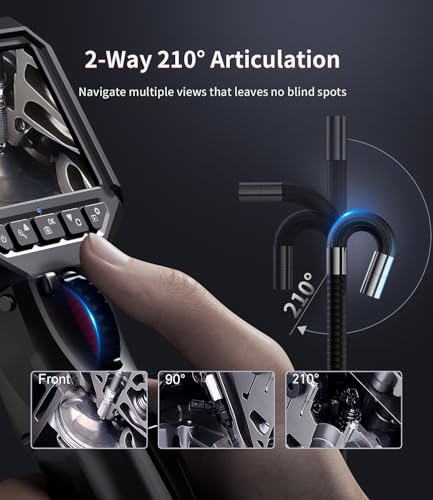 Ralcam Two-Way Articulating Borescope with Light, Slim Probe - style: 6.2mm Lens-6.6ft Semi-Rigid Cable