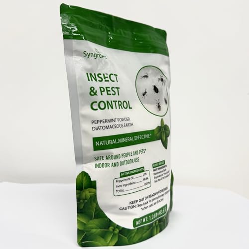 Diatomaceous Earth Food Grade Powder with Peppermint - Crawling Insect Killer for Bed Bugs, Roaches, Ants, Fleas - Indoor & Outdoor Pest Control | Family & Pet Safe | 1 lb