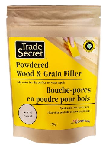 Trade Secret Wood Filler Putty Powder Mix, Fast Drying, Stainable, 150 g - color: Natural