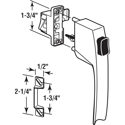 PRIME-LINE Screen & Storm Door Push Button Latch Set, White, Night Lock - color: White