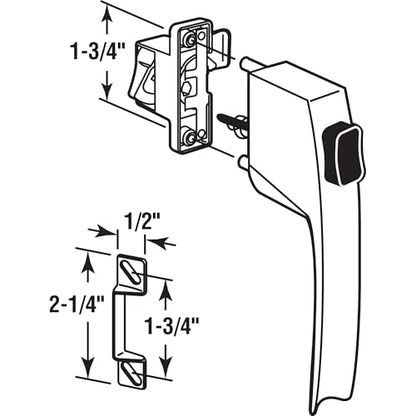 PRIME-LINE Screen & Storm Door Push Button Latch Set, White, Night Lock - color: White