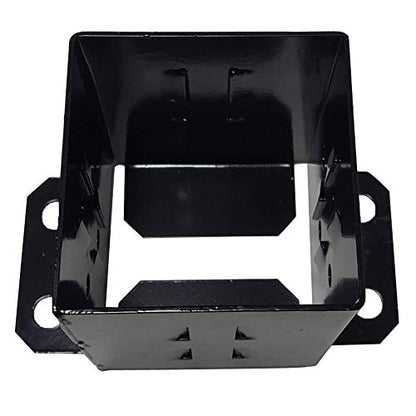 JINHAN 4x4 Wood Fence Post Base Brackets | Heavy Duty Powder-Coated 13-Gauge Steel Anchor Support, Come with Screws and Concrete Anchors (4 Pack)