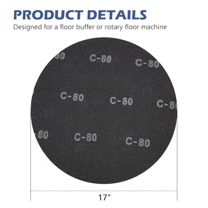HUAALIUCHE 17-Inch Floor Sanding Screen Discs (30-Pack Variety Kit) | 10x 60 Grit, 10x 80 Grit, 10x 120 Grit | Heavy-Duty Silicon Carbide Mesh for Wood, Concrete, Reusable Buffer Pads - size: 17 inch, style: #60+#80+#120-30 Pack