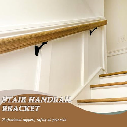 SHENGHUISS 3" Black Hand Rail Bracket，3 Pack 304 Stainless Steel Heavy Duty Handrail Stair Brackets with Screws for Home/Office - style: Black