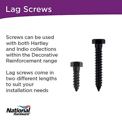 National Hardware N800-123 Lag Screws, Black, 1/2" x 1 1/2" - size: 1/2" x 1 1/2"