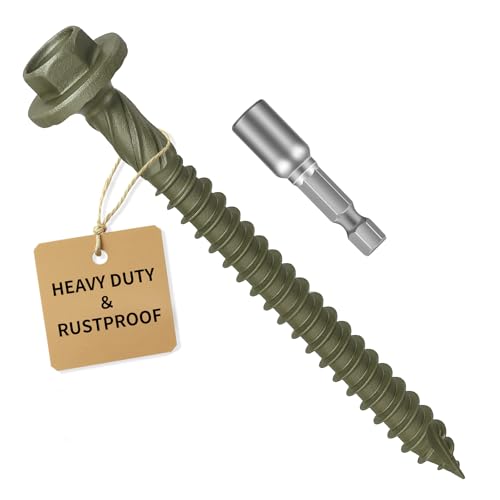 Timber Screws #14 x 2.5 inch, Heavy Duty Wood Screws with Hex Socket, Green Outdoor Lag Screws for Deck, Fence, Garden Self-Tapping, Rust-Resistant Coated, Sample Pack (30pcs) - size: #14 x 2.5" 30PCS