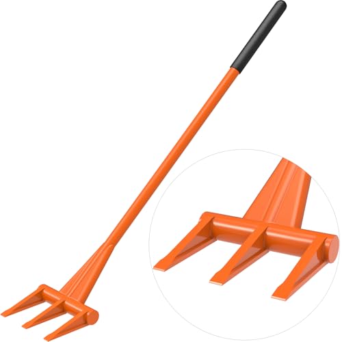 Dolibest 56'' Demo Bar, Heavy Duty 3-Tine Wrecking Bar with Ergonomic Handle for Efficient Wooden Demolition and Renovation, All-Steel Construction - color: 3-tine 56''-b