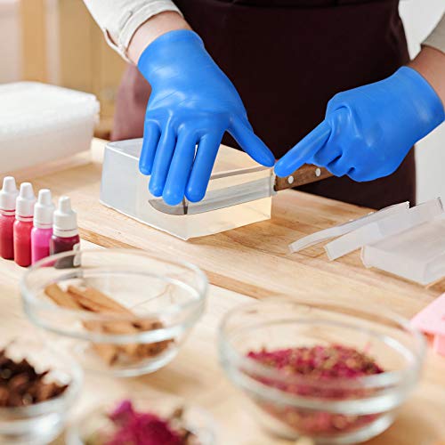 Patelai 2 Pairs Epoxy Silicone Gloves for Resin Reusable, Black, Blue