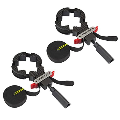 POWERTEC 13 Ft Strap Clamp for Picture Frames, Boxes & Cabinets (71017-P2) - style: Black Handle, 2PK