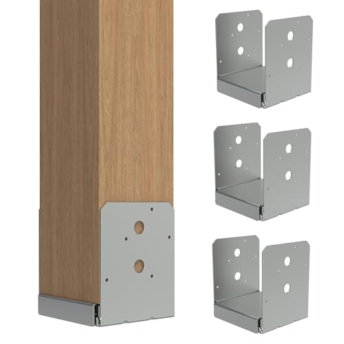 4 PCS 6x6 Post Base Brackets for Deck Pergola Gazebo - color: Silver