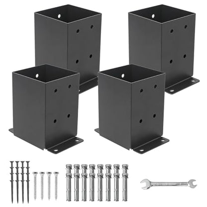 4 Set 4"x 4" Post Base (Inner Size 3.6"x 3.6" - size: 4 Pcs, style: 3.6"x 3.6"