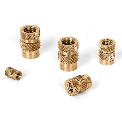 100 PCS M3 x 5.7mm L x 4.6mm OD Threaded Inserts, Metric Knurled Insert Nuts, Premium Brass Heat Seat Inserts for 3D Printing Components - size: M3 x 5.7L x 4.6mm