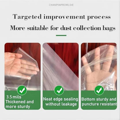 6 Pcs dust collector bags 3.5mil 19.5" diameter (31" width x 40" length) - color: 6 Pack