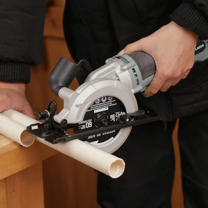 Corded Mini Circular Saw 6A Compact Saw with 2x 4‑1/2" Blades - style: Corded 6A