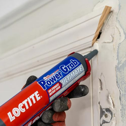 Loctite Power Grab Ultimate Construction Adhesive, 9 fl oz Cartridge, 1 Pack - Versatile High Strength, Wide Temperature Range Construction Glue - size: 9 fl oz Cartridge, Pack of 1