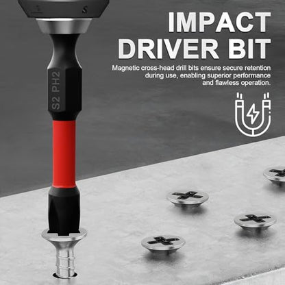 Wood Plug Cutter Drill Bit Set 16-Piece, Straight and Tapered Cutting Tools，Includes Screwdriver Bits and Masonry Drill Bit Set, 1/4" Hex Shank for Woodworking with Storage Box