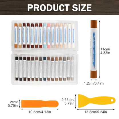 Furniture Repair Wax Sticks, 30 Colors Floor Scratch Wood Filler Sticks