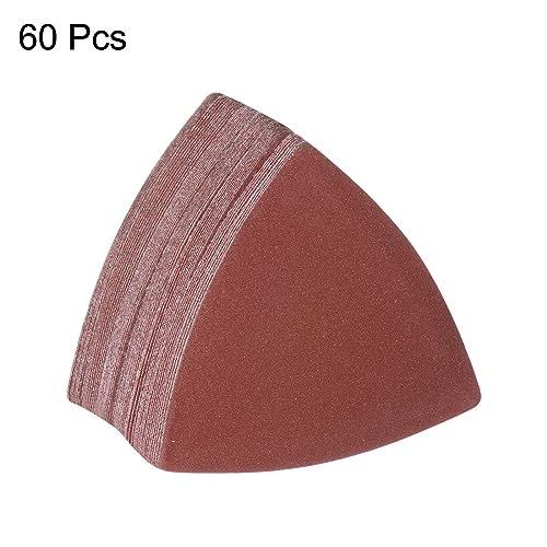 HARFINGTON 60pcs Triangular Hook & Loop Sandpapers 240 Grits 3-1/8" Aluminum Oxide Sanding Pads Random Orbital Mouse Detail Sander Papers Oscillating Multi Tool Sheets - size: 240 Grits