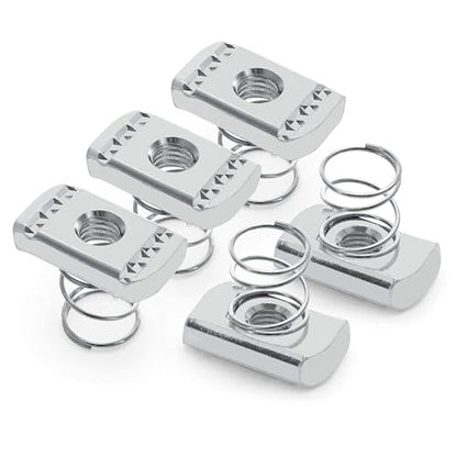 OHLECTRIC (5 Pack) Strut Channel Nuts with Short Spring – Premium Zinc Electroplated Steel | 3/8"-16 UNC Thread, 0.37" Thick – Heavy-Duty Spring Nuts for 13/16" & 1" Strut Channel Systems - style: Short Spring Channel Nut