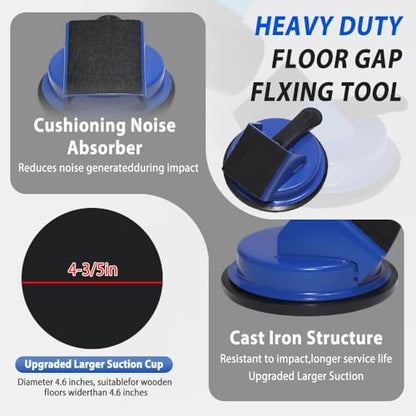 Heavy Duty Floor Gap Fixer Tool – Professional Flooring Gap Repair with 45° Striking Surface & Strong Suction Cup, Includes 5pcs Extra Sticky Pads for Laminate & Vinyl Floors