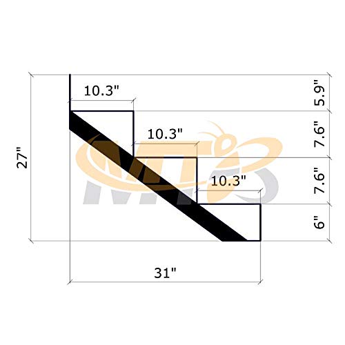 MTB Black Steel Stair Riser with 1/2/3/4/5/6/7 Steps - style: 3 Step 2Pack