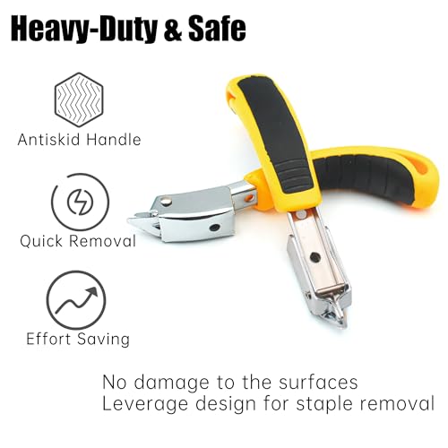 Staple Remover Heavy Duty Tack Puller with Double Pronged Head - color: Red