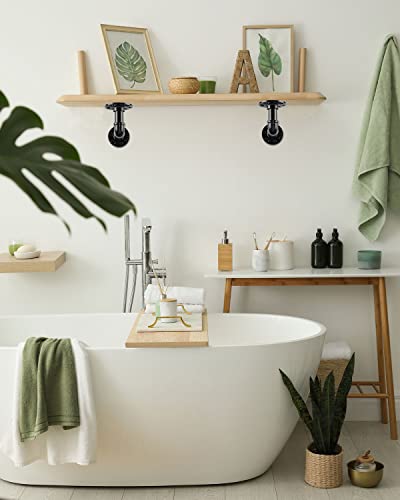 MUZIK 4Pcs 4"×4" L Pipe Shelf Bracket, Heavy Duty Wall Mount, DIY Shelving - size: 4*4 Inch, style: 4 Pack