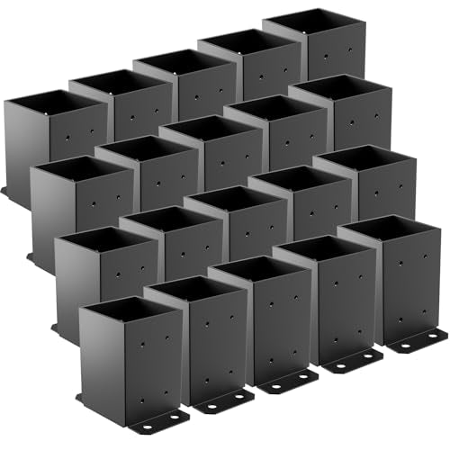 4x4 Post Base 20 Pcs, Deck Post Base,Heavy Duty Post Anchor Brackets - size: 4x4, style: 20pcs
