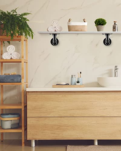 MUZIK 12Pc 7"×4" L Pipe Shelf Bracket, Heavy Duty Wall Mount, DIY Shelving - size: 7*4 Inch, style: 12 Pack