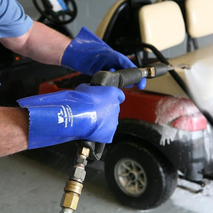 Wells Lamont PVC Chemical Resistant Gloves, Textured Grip, Gauntlet Cuff