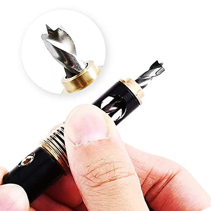 Door Hinge Drill Bit, Self-Centering Hinge Drill Bit Set 2pcs, 1/4 Inch Hex Shank Center Drill Bit Set for Woodworking DIY Project-5mm, 1/4”;