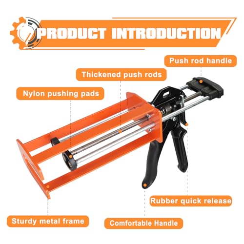 400 ml (1:1 & 2:1) Dual Cartridge Epoxy Gun, Manual 2 Part Epoxy Gun for Panel Bonding Adhesive, Structural Epoxy, Plastic & Fiberglass Repair - size: 400ML(1:1&2:1)