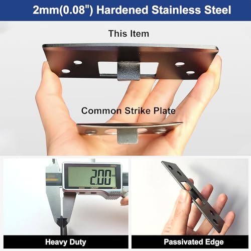 Oversized Door Strike Plates 2 Pack, Heavy Duty Version Striker - color: Satin Nickel, size: 2 Pack