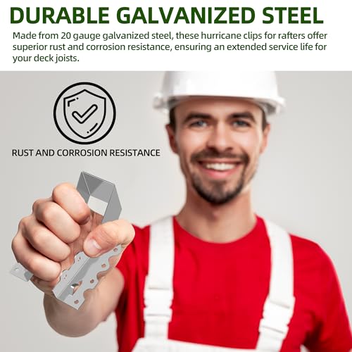 (30-Pack) Calvana 2x6 Steel Joist Hangers, 20 Gauge Double Shear Face Mount Rafter Brackets for Wood, Hurricane Ties for Rafters and Deck Brackets, for Pergola Hardware, Floors, Decks, Ceilings - size: 2*6" 30pk (Sliver)