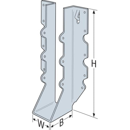Simpson Strong-Tie U210 Face-Mount Joist Hanger - 1-9/16 in. (W) x 7-13/16 in. (H), for 2x10 Base, Load Rated, Durable Zinc Galvanized 16-Gauge Steel Construction (Pack of 50) - size: 50 Pack