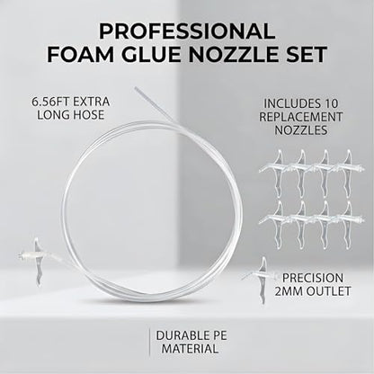 Spray Foam Nozzles, 6.56 Foot Length,1-Pack Replacement Tubes for Expansion Foam and 15 Tips,Caulking Suitable for DIY Spray Painting,Gun style - size: 6.56 Foot