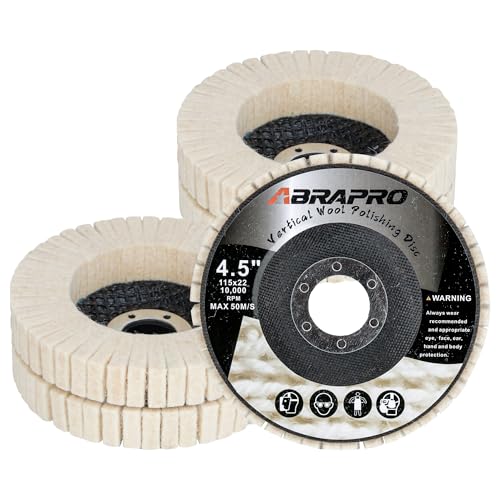 4.5" x 7/8" Vertical Wool Polishing Disc for Angle Grinder, 5 Pack - style: 5pack-Vertical Wool Polishing Disc