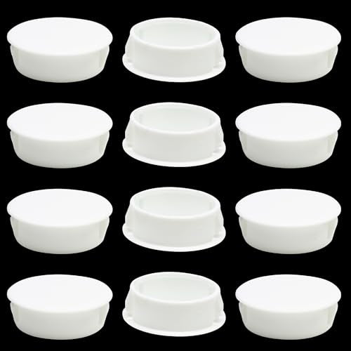 EASYEAH 12PCS 1-3/16"(30mm) White Plastic Hole Plugs, Screw Hole Plugs - size: 1-3/16"/30mm