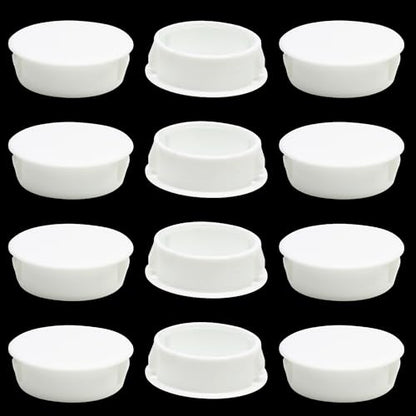 EASYEAH 12PCS 1-3/16"(30mm) White Plastic Hole Plugs, Screw Hole Plugs - size: 1-3/16"/30mm