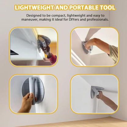 Right Angle Semi-Circular Angle Sanding Tool, Multi-Functional Semi-Round Corner Sandpaper, Self-Adhesive Handheld Micro Detail Sander, 3pcs Sandpaper for Wall