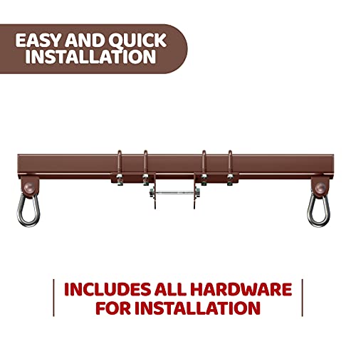Swurfer Swingset Conversion Bracket - No Tree, No Problem, Convert Your Swingset to a Swurfset, Heavy Duty Horse Glider Bracket for Swing Set Attachment (Brown (2 Pack)) - color: Brown (2 Pack)