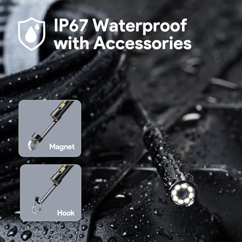 DEPSTECH 2K Endoscope Camera with Light, Dual Lens 2560P Phone Borescope